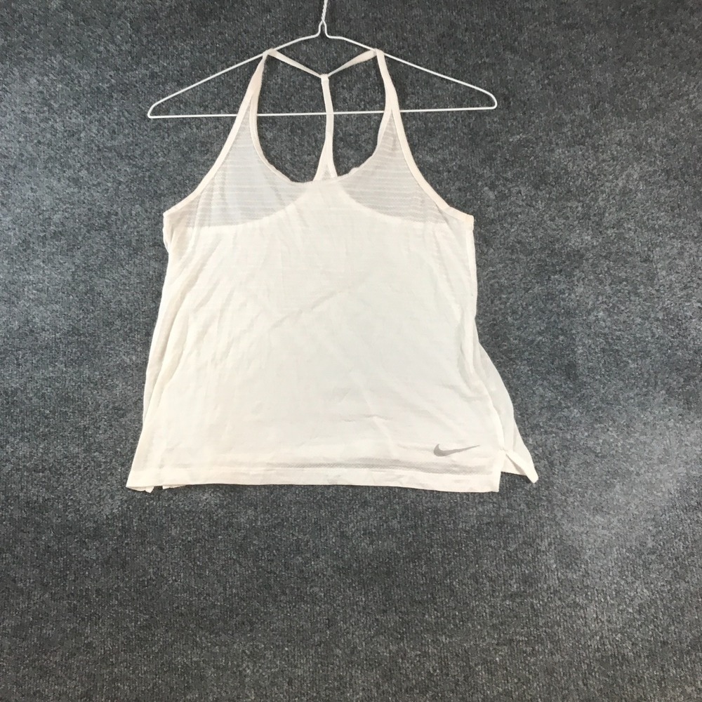 Nike Miler Running Tank Top Womens S White Good Racerback 891166-100